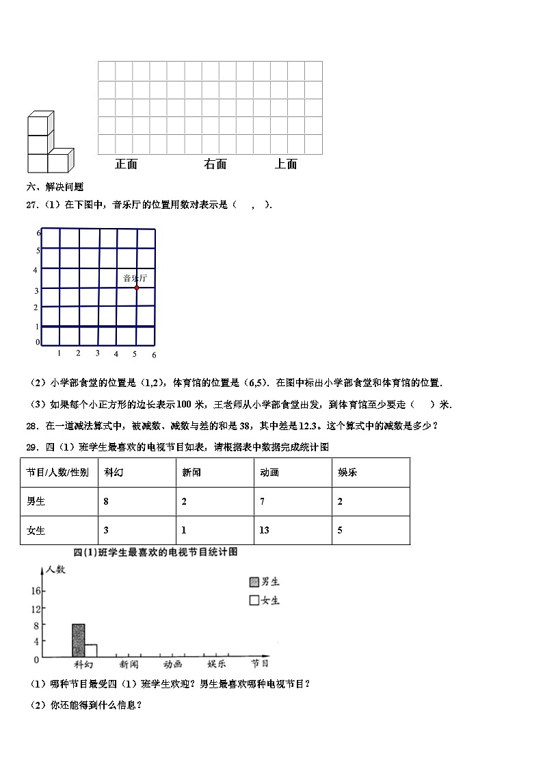 2023届山西省忻州市代县县实验小学数学四年级第二学期期末检测试题含解析03