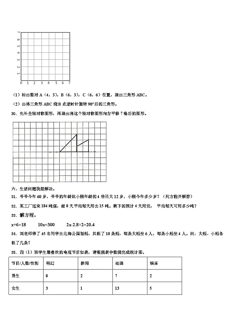 2023届庆阳市数学四下期末教学质量检测模拟试题含解析03