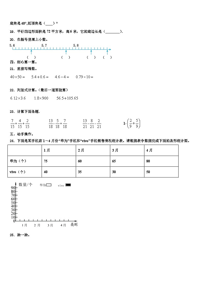 2023届张家口市宣化县四年级数学第二学期期末考试试题含解析第2页