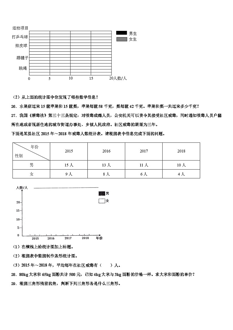 2023届成都市高新区数学四年级第二学期期末调研模拟试题含解析03