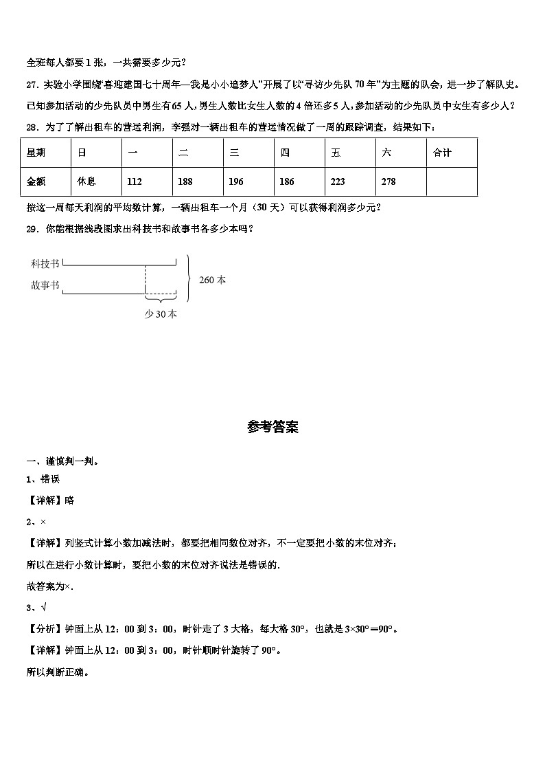 2023届扎兰屯市数学四下期末学业水平测试模拟试题含解析第3页