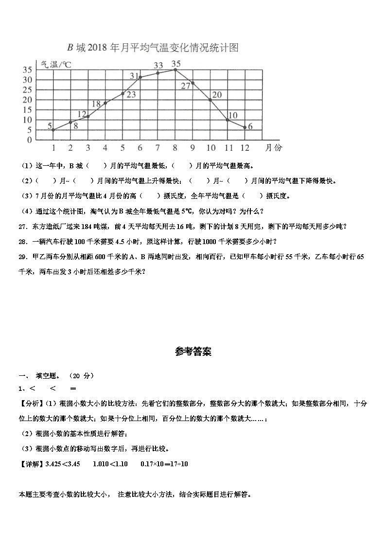 2023届江安县四年级数学第二学期期末统考模拟试题含解析03