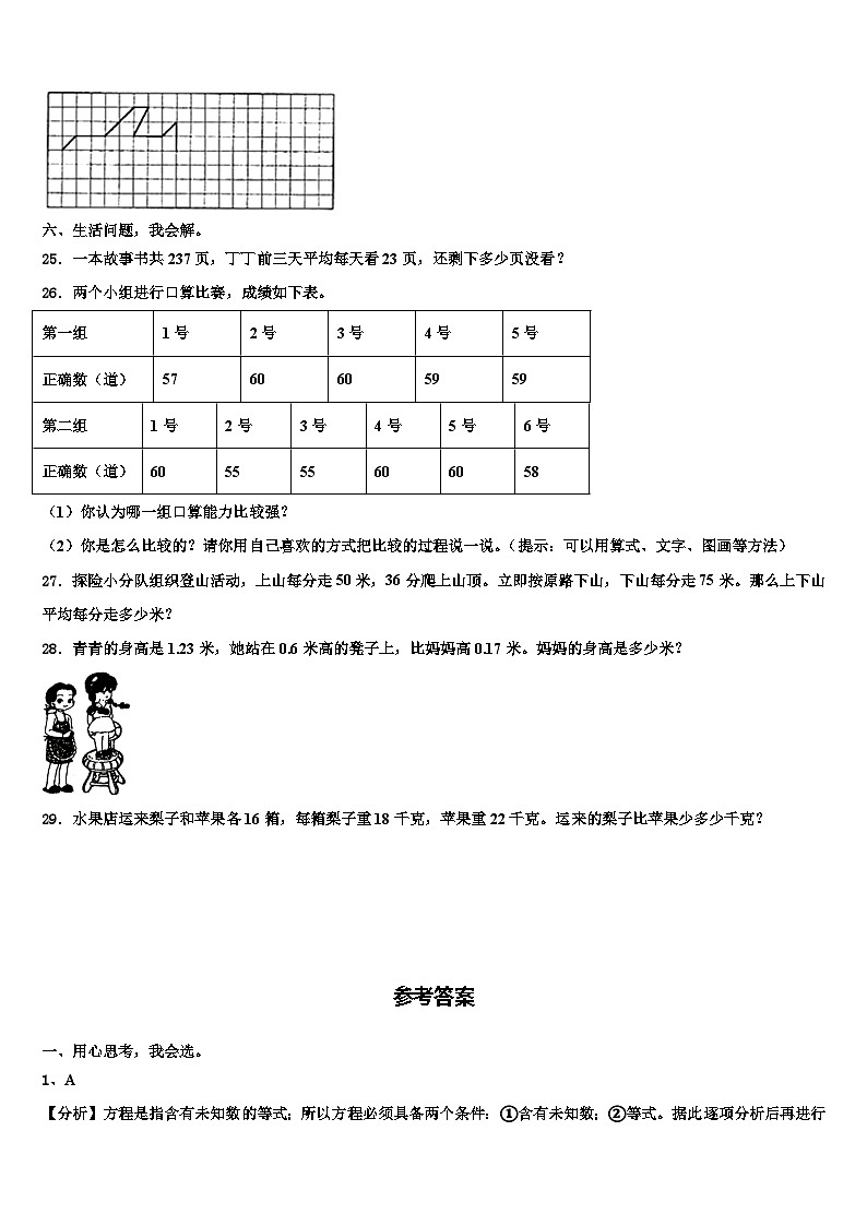 2023届江苏省淮安实验小学数学四年级第二学期期末质量检测试题含解析第3页