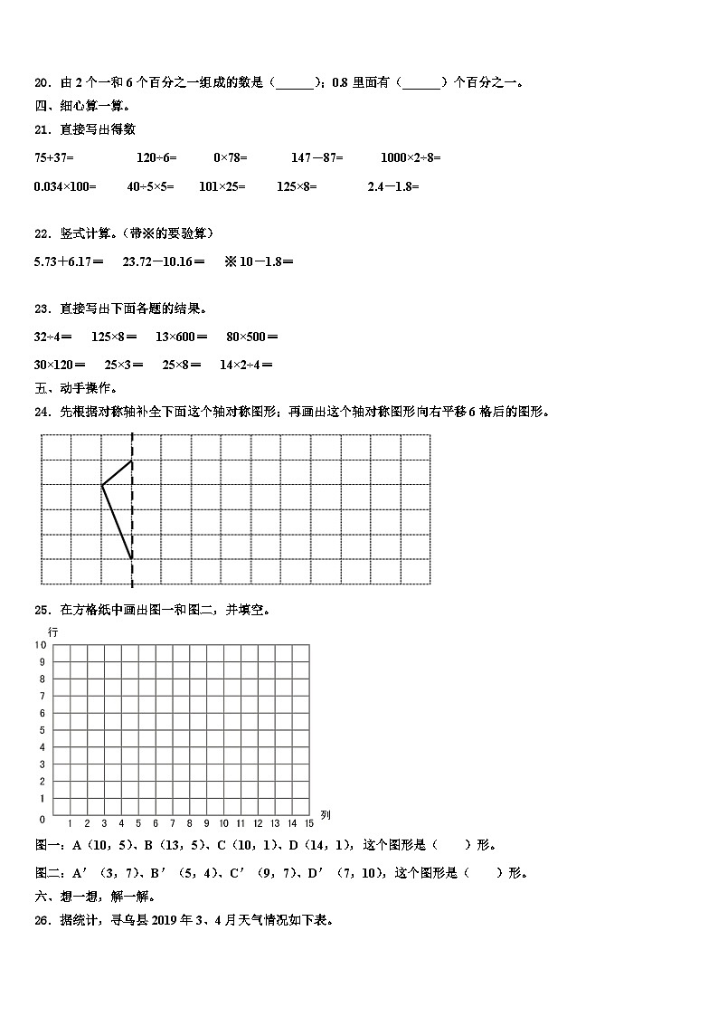 2023届江苏省徐州市邳州市四年级数学第二学期期末教学质量检测模拟试题含解析02