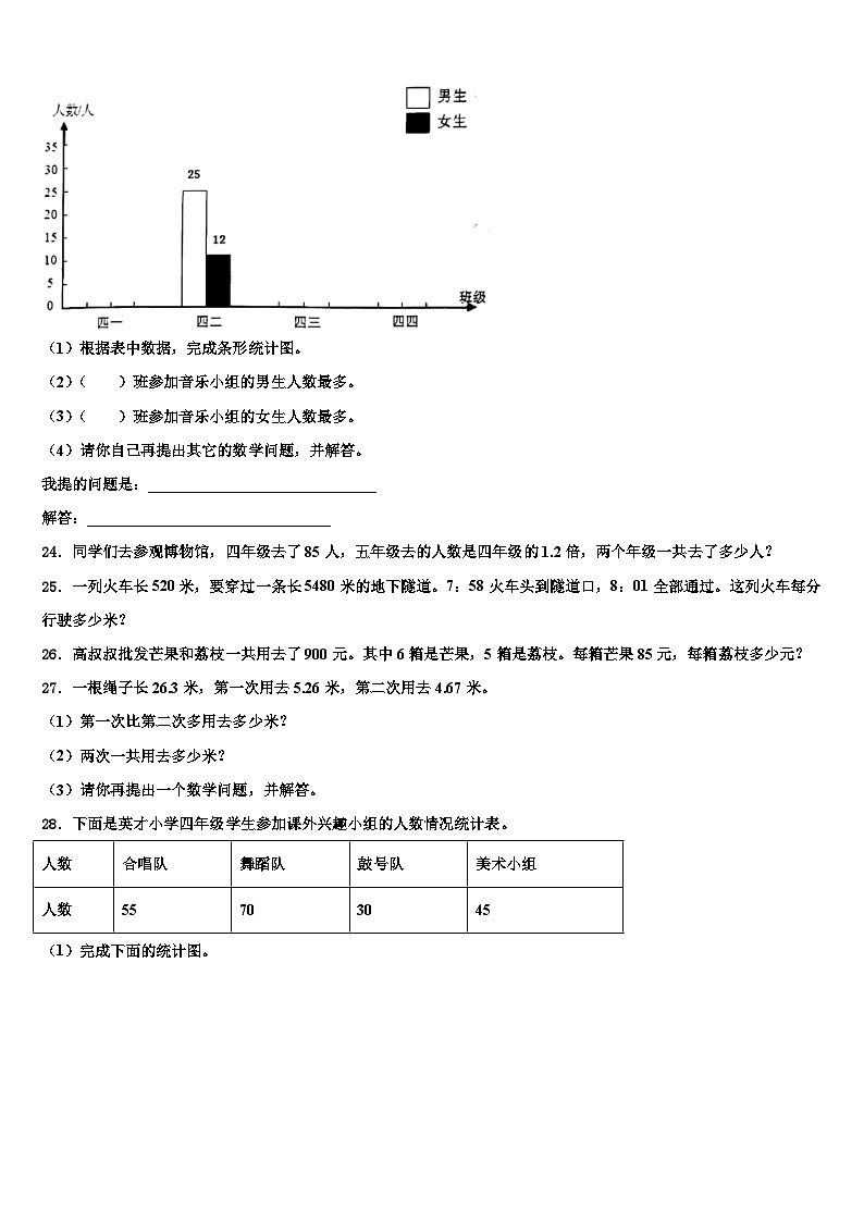 2023届汤原县数学四下期末达标测试试题含解析03