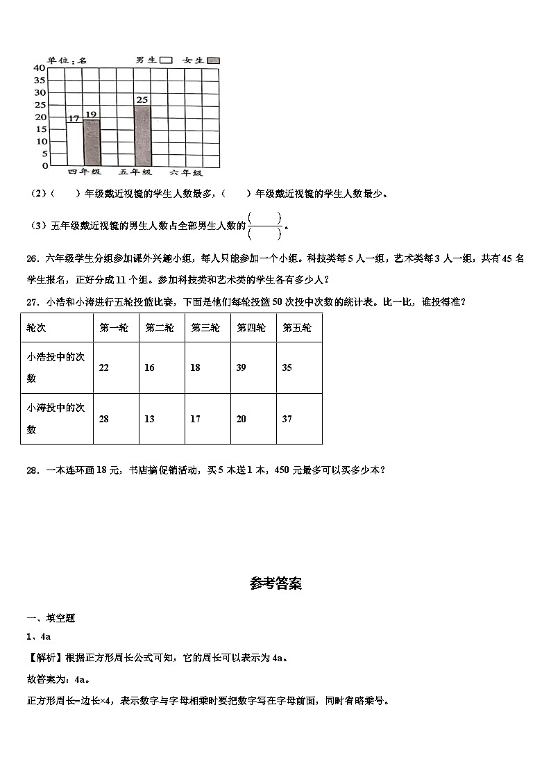 2023届沐川县数学四下期末调研模拟试题含解析第3页