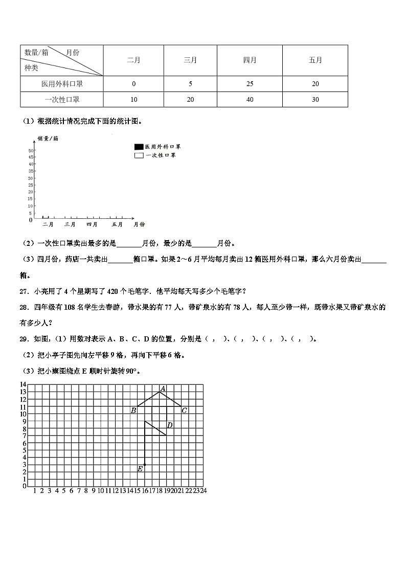 2023届河南省郑州市登封市数学四年级第二学期期末监测试题含解析第3页