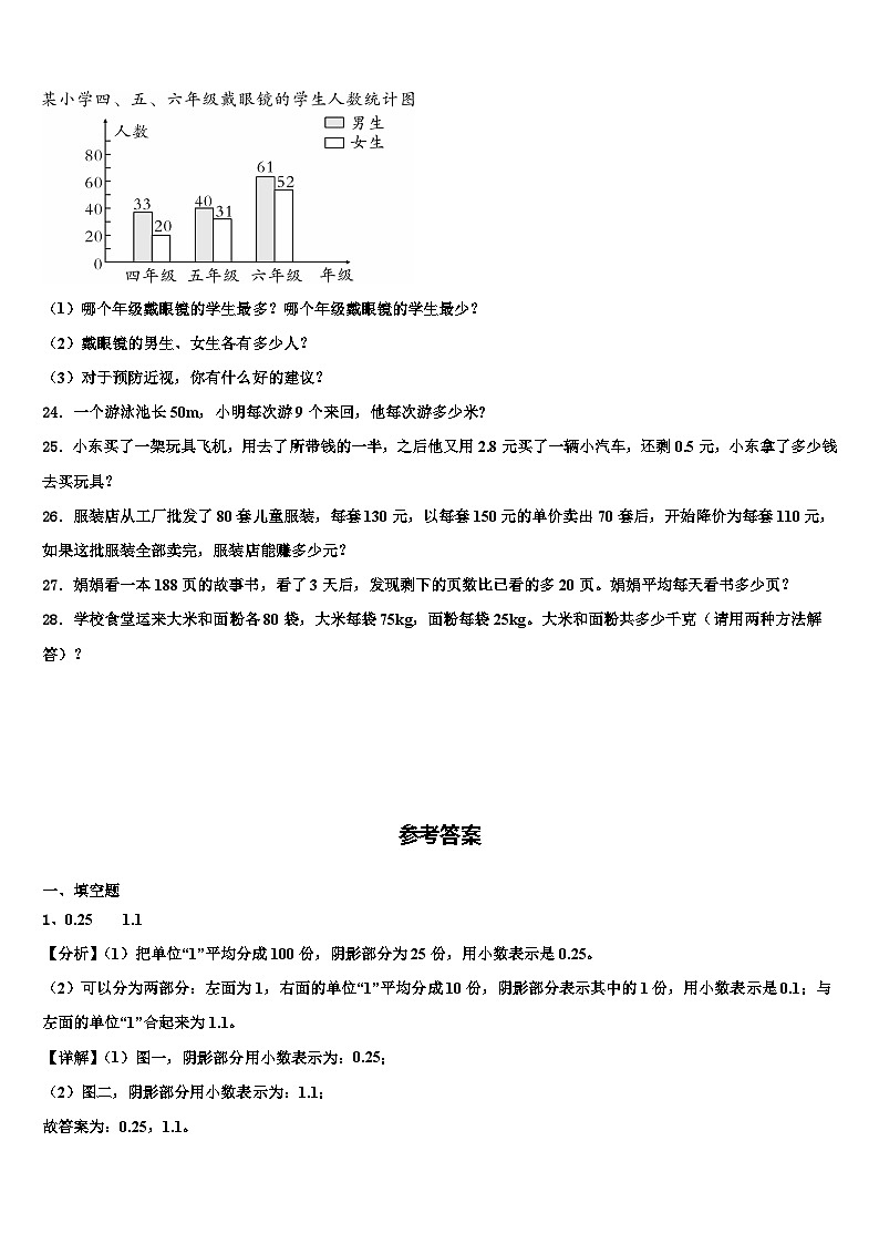 2023届甘南藏族自治州舟曲县数学四年级第二学期期末调研模拟试题含解析第3页
