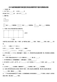 2023届甘肃省酒泉市肃北蒙古族自治县数学四下期末经典模拟试题含解析