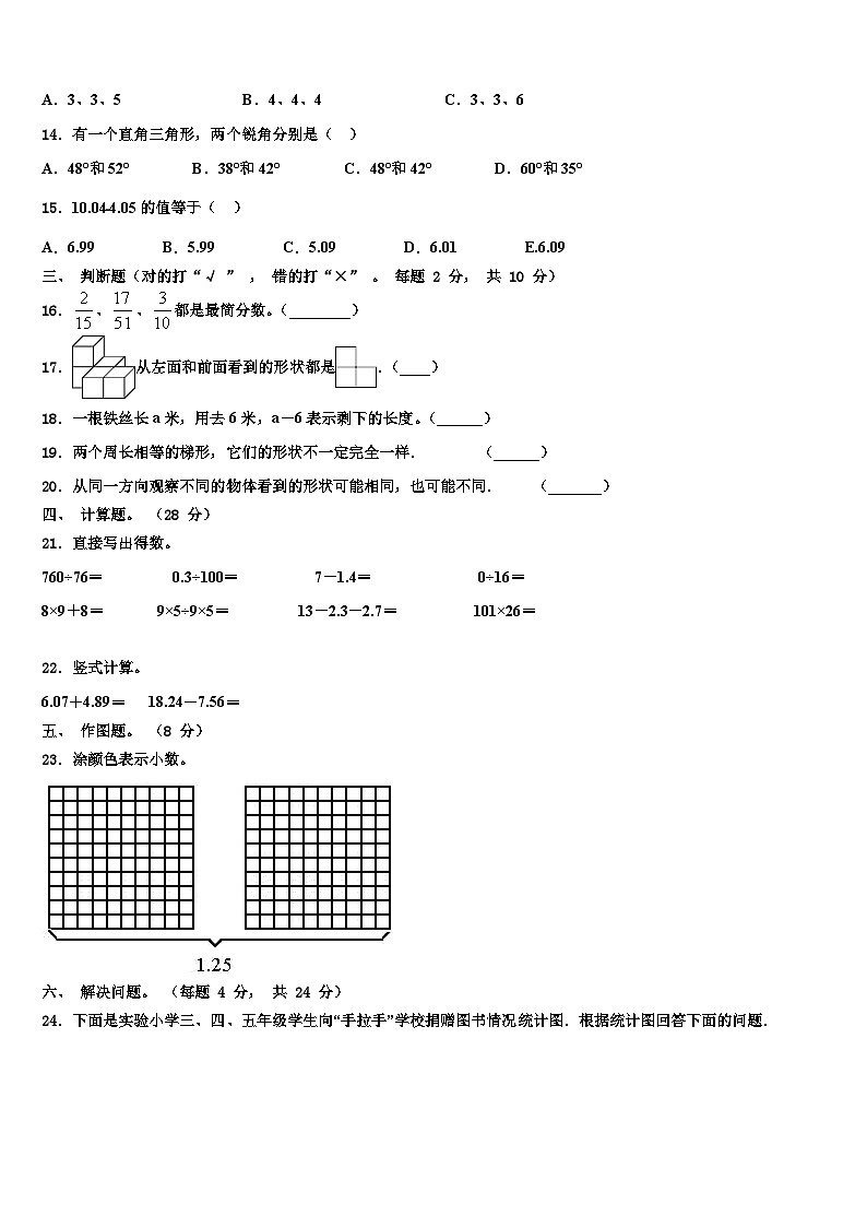 2023届茂名市茂港区四年级数学第二学期期末统考试题含解析第2页