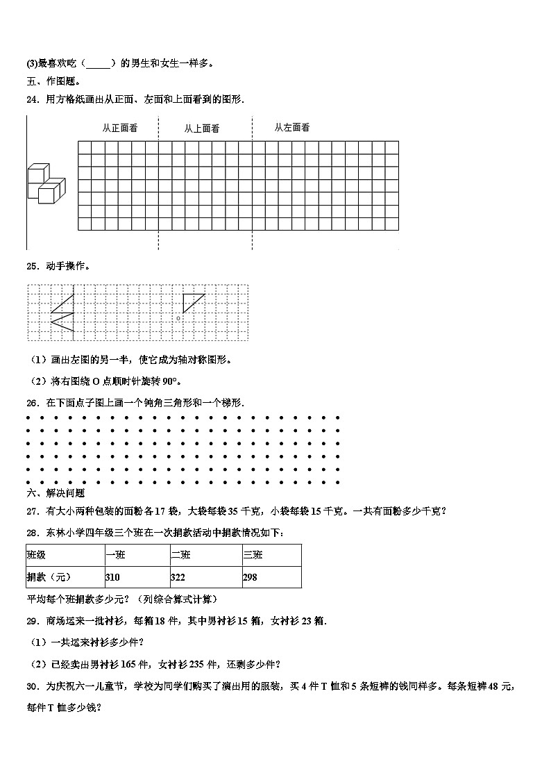 2023届许昌市长葛市数学四年级第二学期期末达标测试试题含解析03