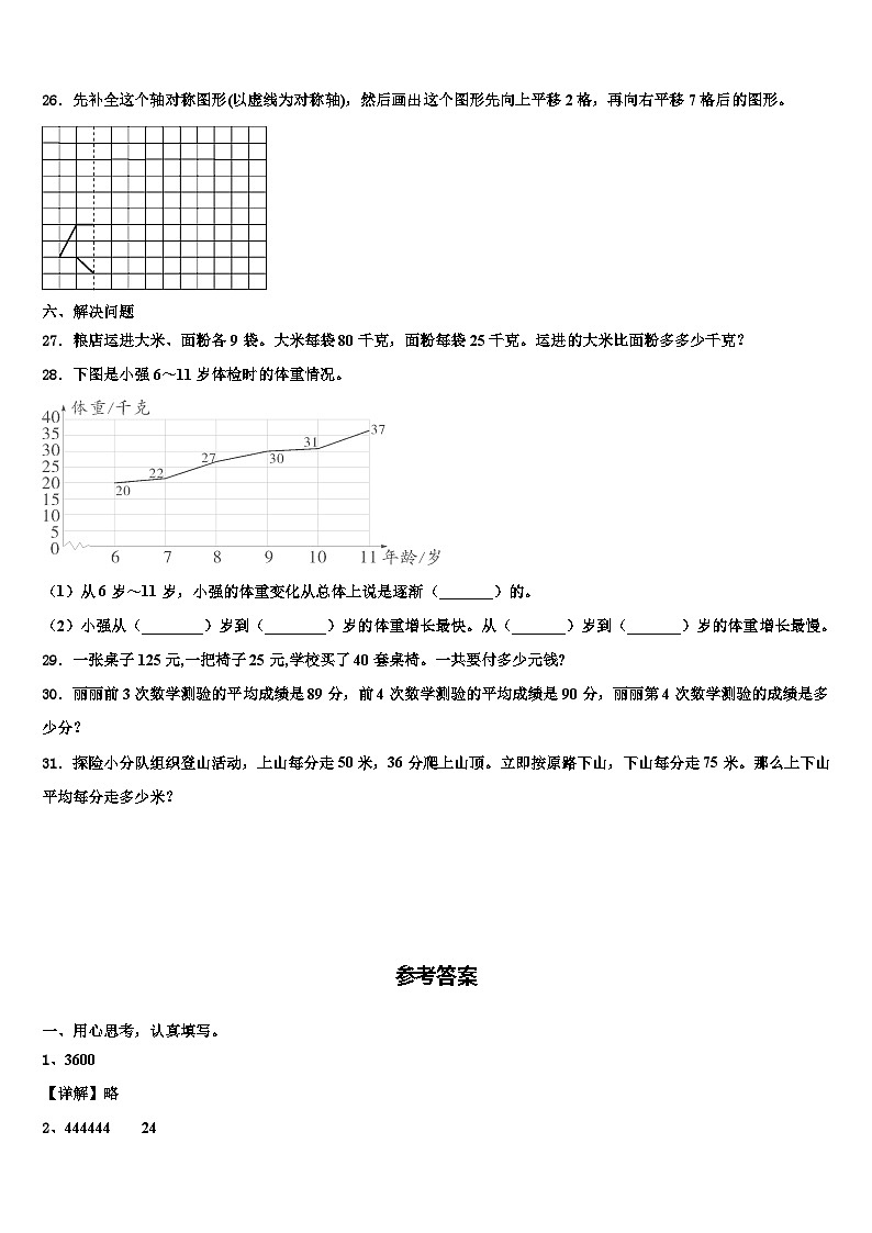 2023届金塔县数学四年级第二学期期末统考模拟试题含解析第3页