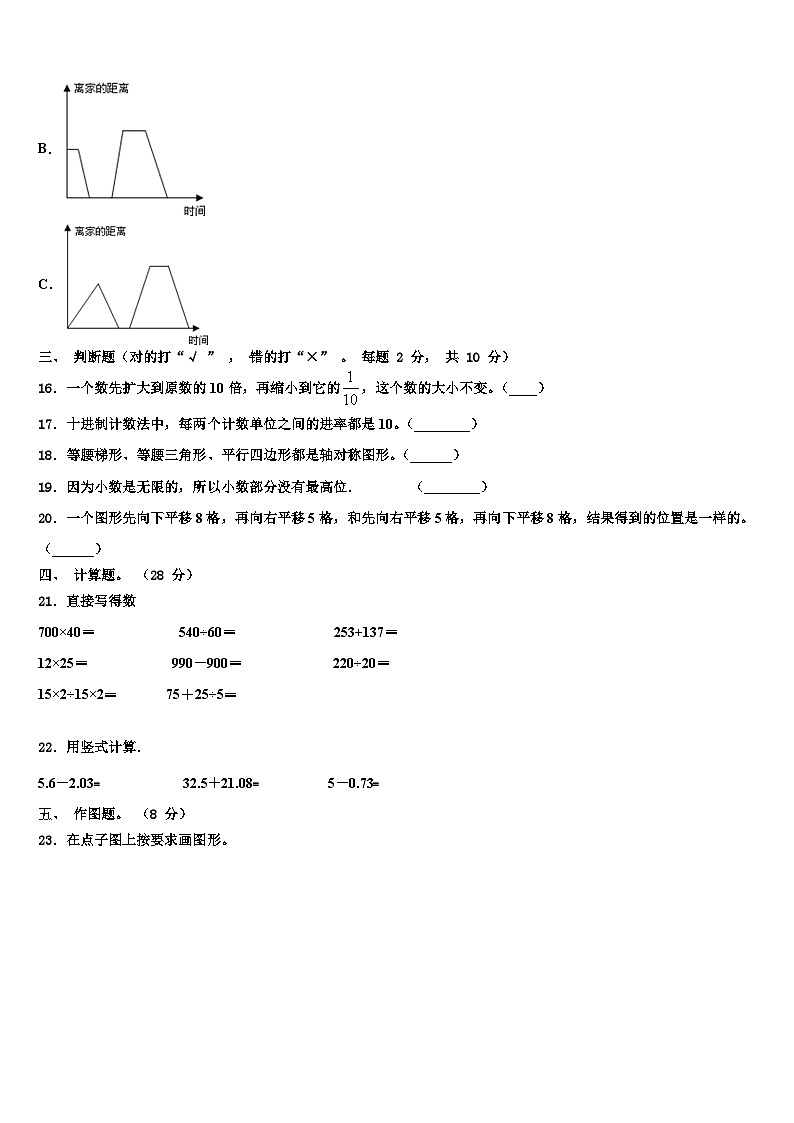 2023届遵义市遵义县四年级数学第二学期期末调研模拟试题含解析03