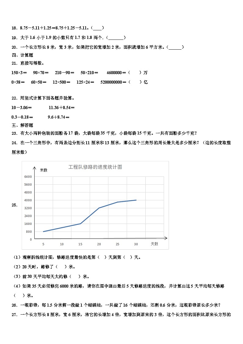 2023年东营市垦利县数学四下期末教学质量检测试题含解析第2页