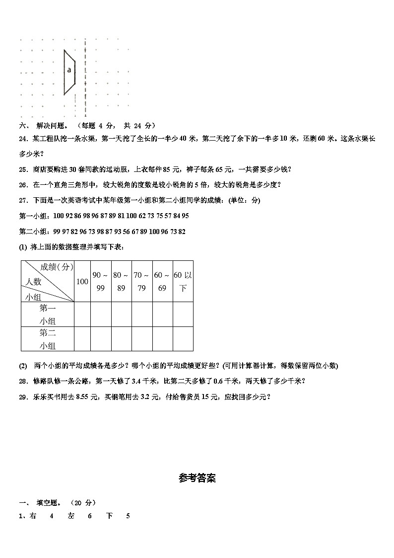 2023年五家渠市数学四年级第二学期期末监测试题含解析第3页