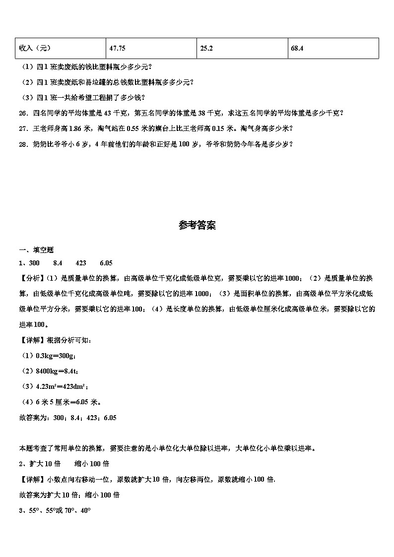 2023年云浮市数学四下期末学业质量监测模拟试题含解析第3页