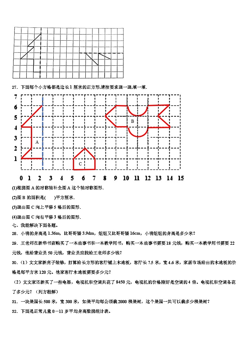 2023年云南省昭通市镇雄县数学四下期末统考试题含解析03