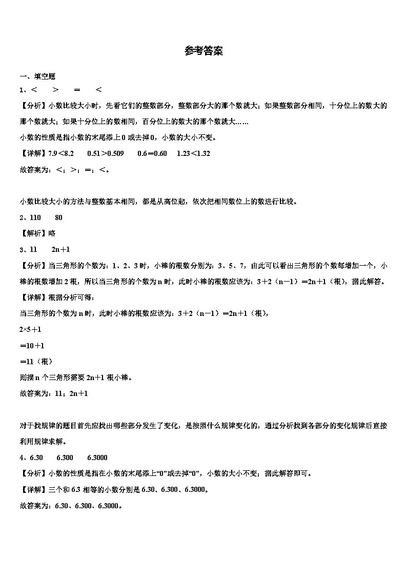 2023年四川省凉山彝族自治州布拖县数学四年级第二学期期末复习检测试题含解析第3页