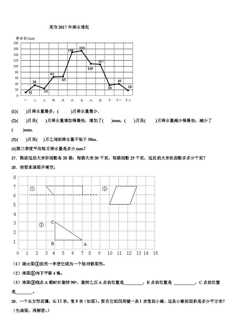 2023年四川省凉山彝族自治州普格县数学四年级第二学期期末达标测试试题含解析03