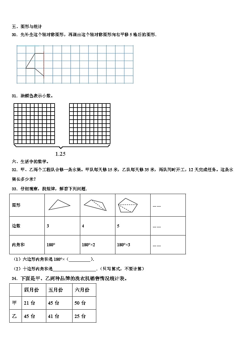 2023年咸阳市长武县数学四下期末教学质量检测试题含解析第3页