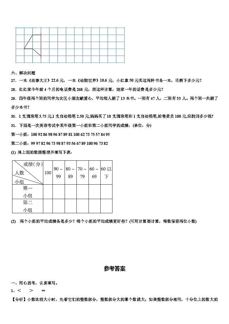 2023年威远县数学四下期末学业质量监测模拟试题含解析第3页