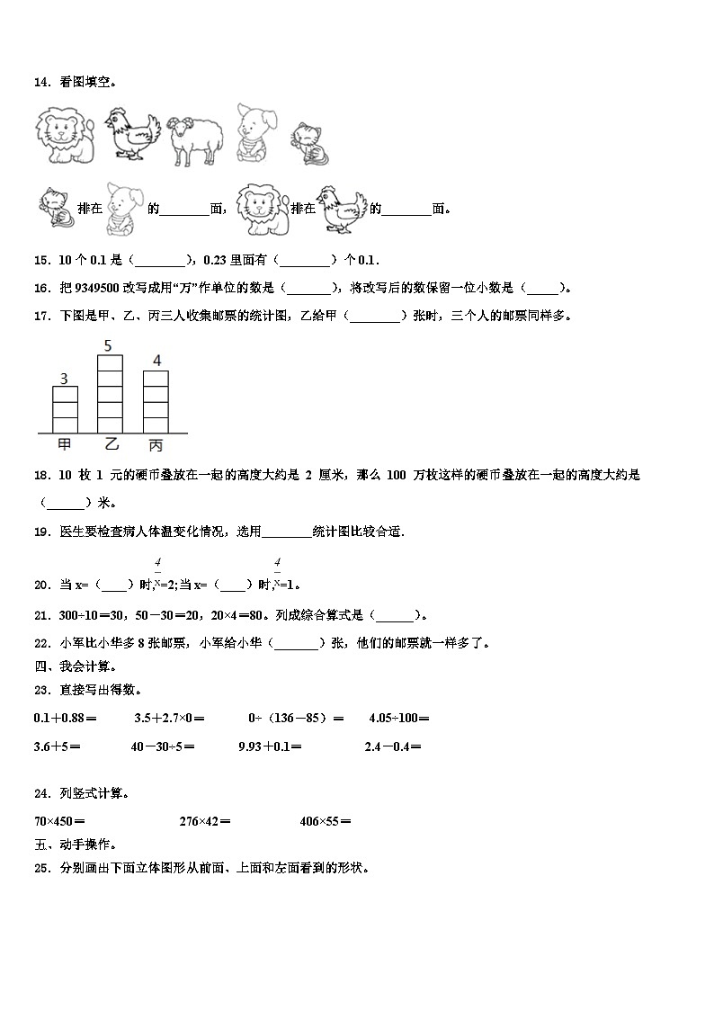 2023年山东省菏泽市菏泽经济技术开发区四年级数学第二学期期末学业质量监测试题含解析第2页