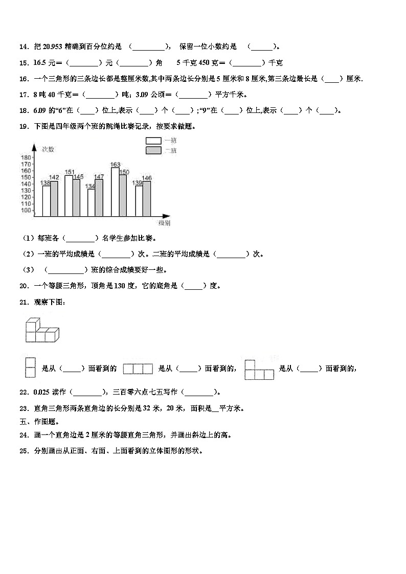 2023年山东省数学四下期末监测试题含解析第2页
