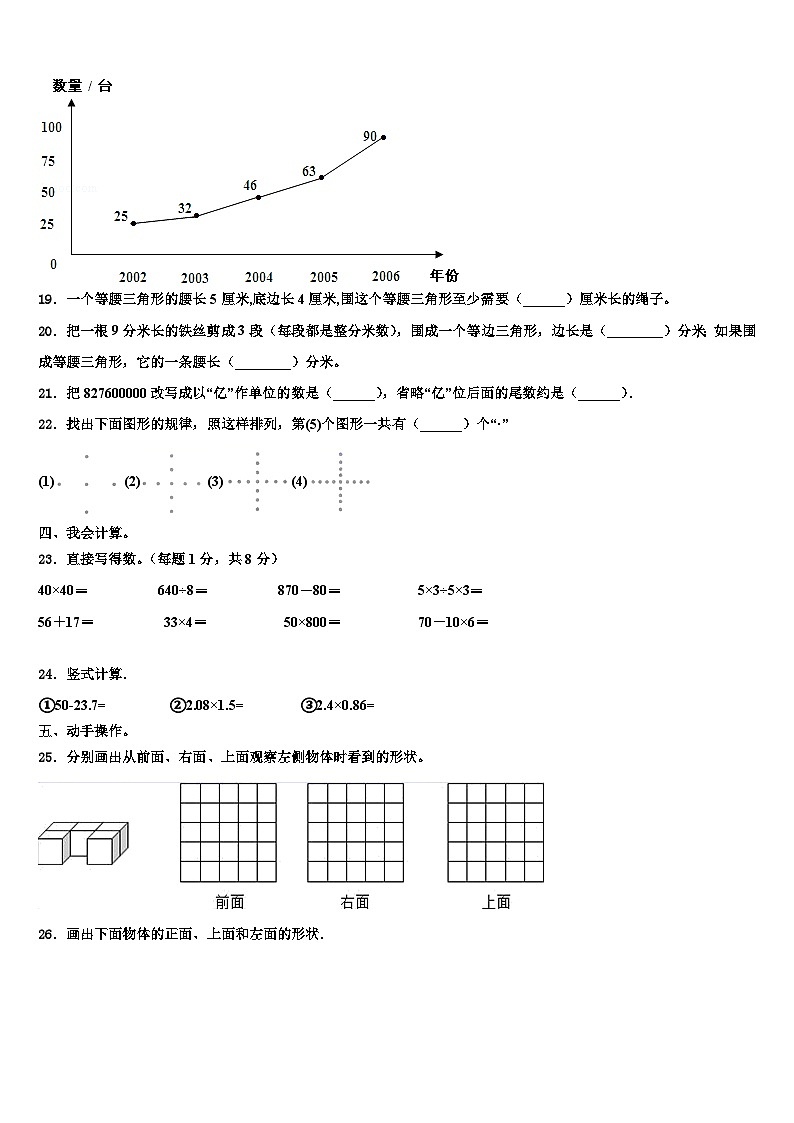 2023年山东省潍坊市昌乐县数学四下期末质量跟踪监视模拟试题含解析第3页