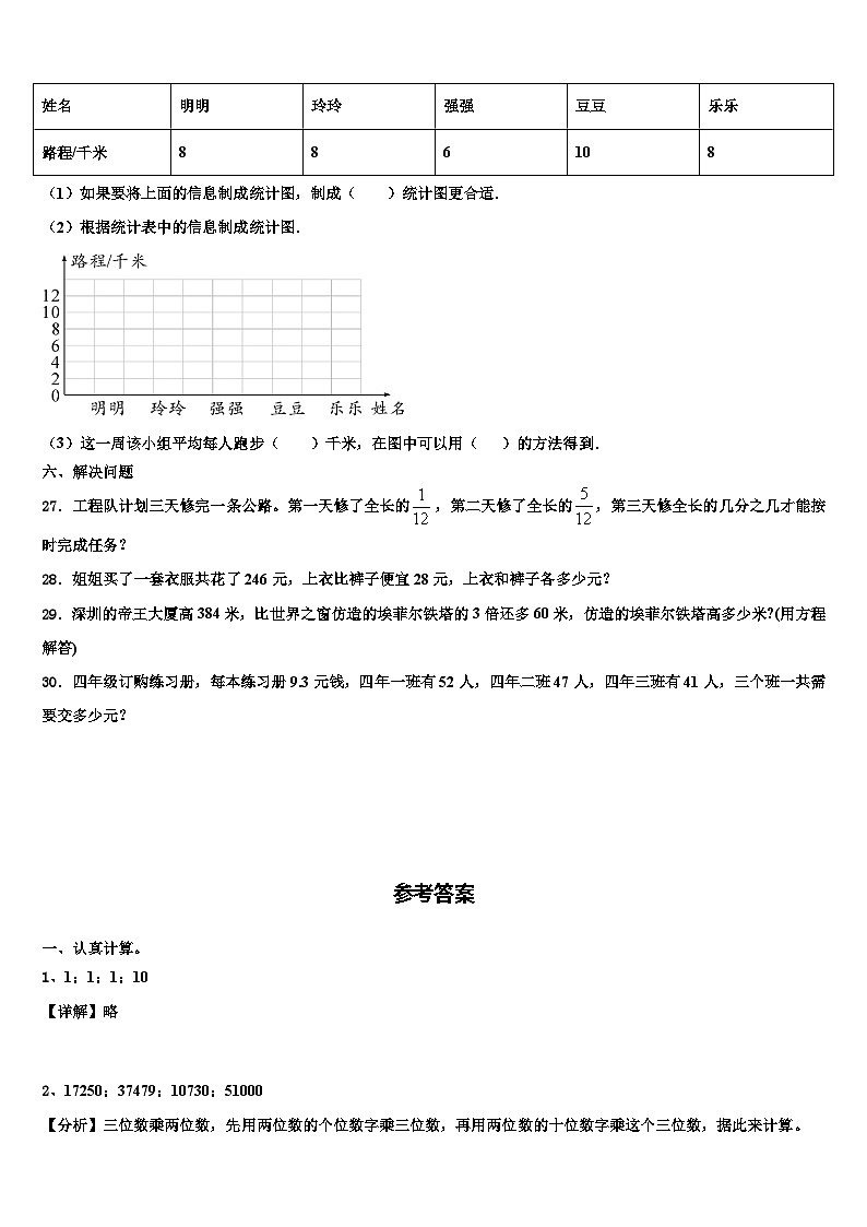 2023年崇左市扶绥县四年级数学第二学期期末达标检测模拟试题含解析第3页