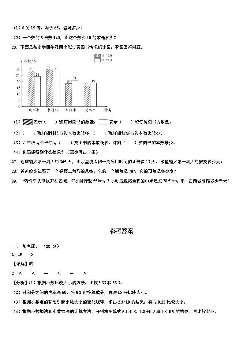 2023年广东省汕尾市陆河县数学四年级第二学期期末检测试题含解析第3页