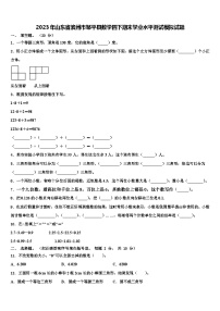 2023年山东省滨州市邹平县数学四下期末学业水平测试模拟试题含解析