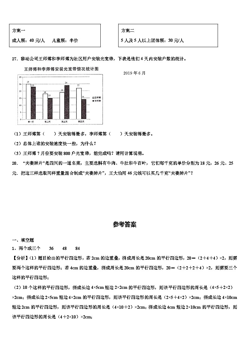 2023年新蔡县数学四下期末综合测试模拟试题含解析第3页