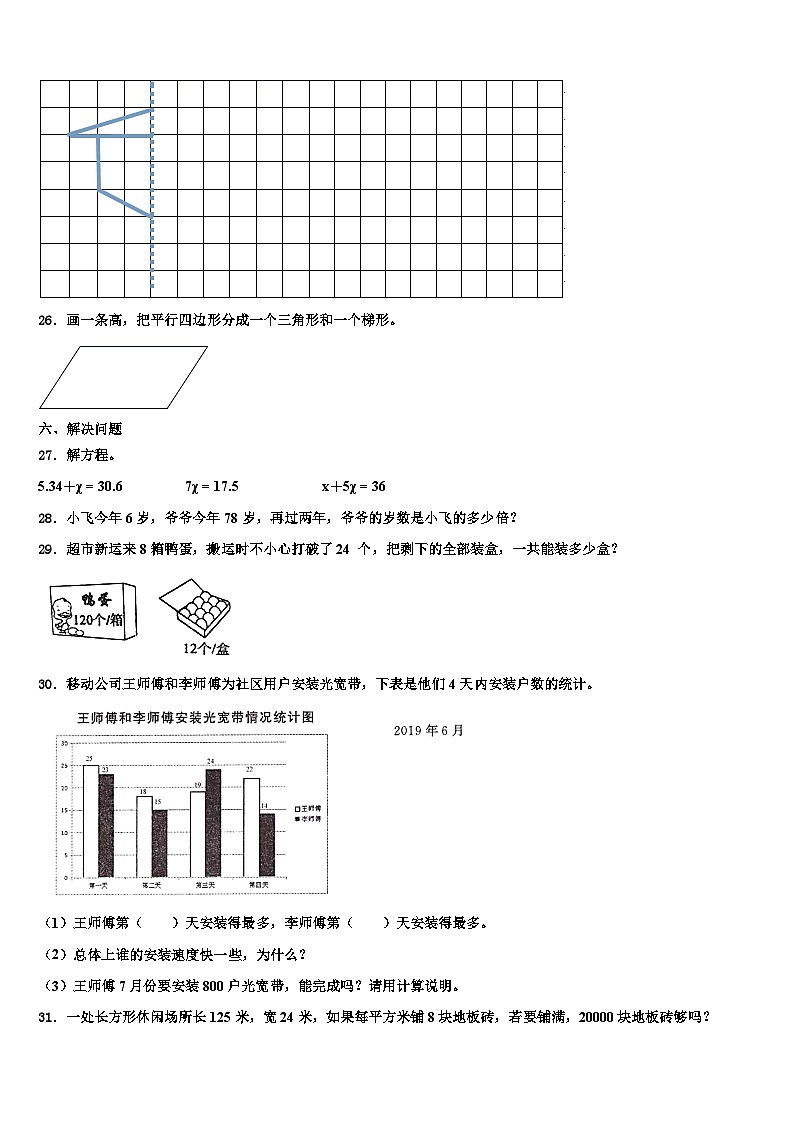 2023年德阳市数学四年级第二学期期末学业水平测试试题含解析第3页