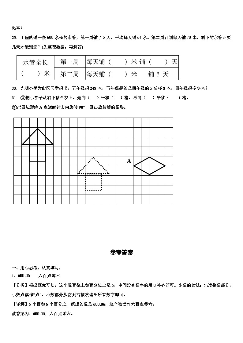 2023年汤阴县数学四下期末检测试题含解析03