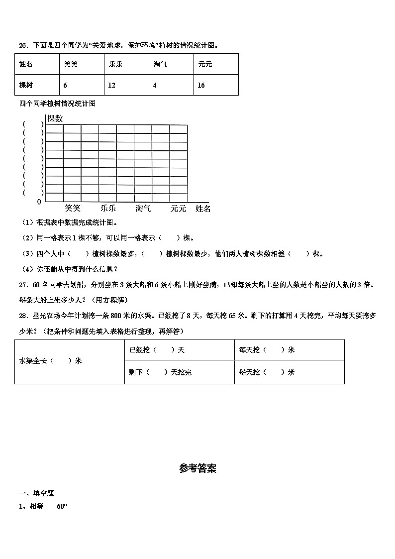 2023年河北省邢台市清河县四年级数学第二学期期末学业水平测试模拟试题含解析第3页