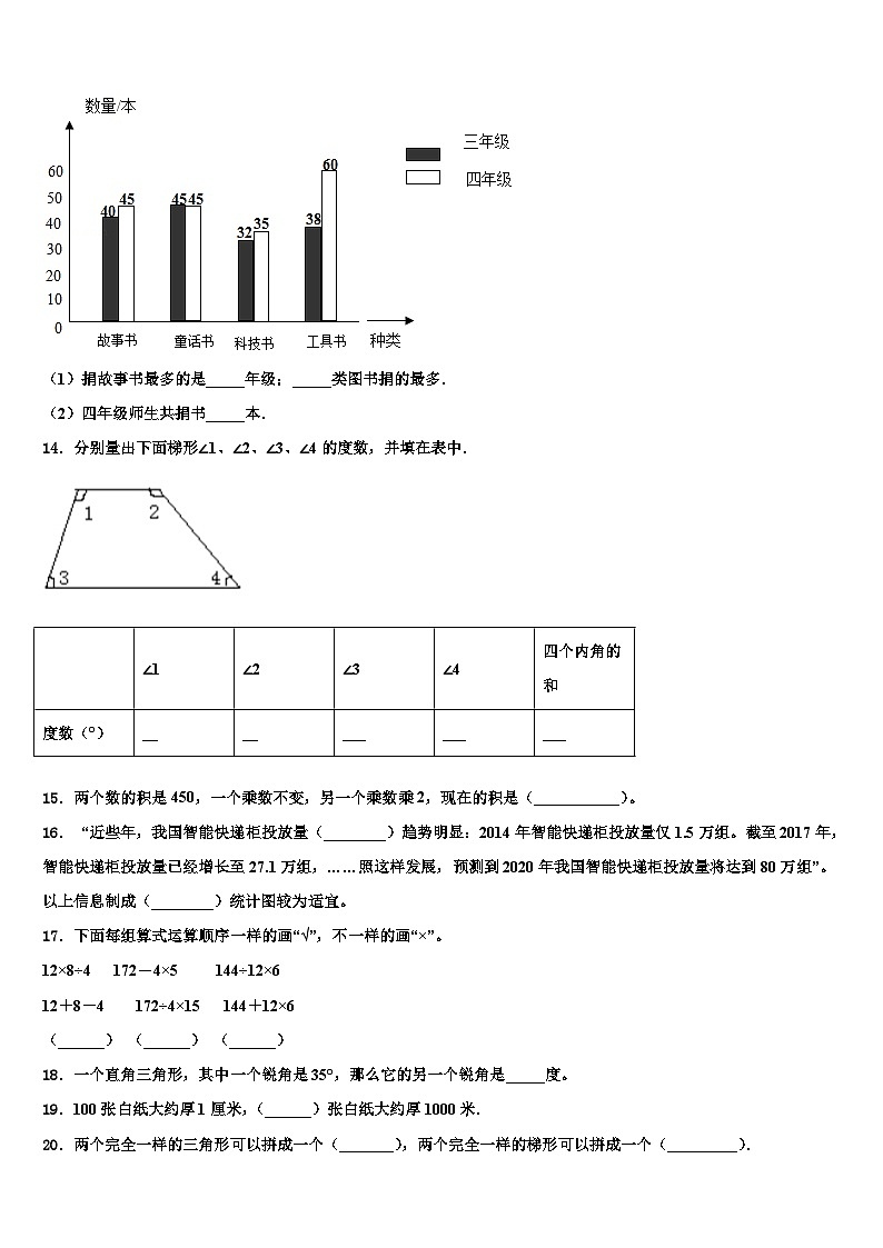 2023年河南省漯河市临颍县四年级数学第二学期期末质量跟踪监视试题含解析第2页