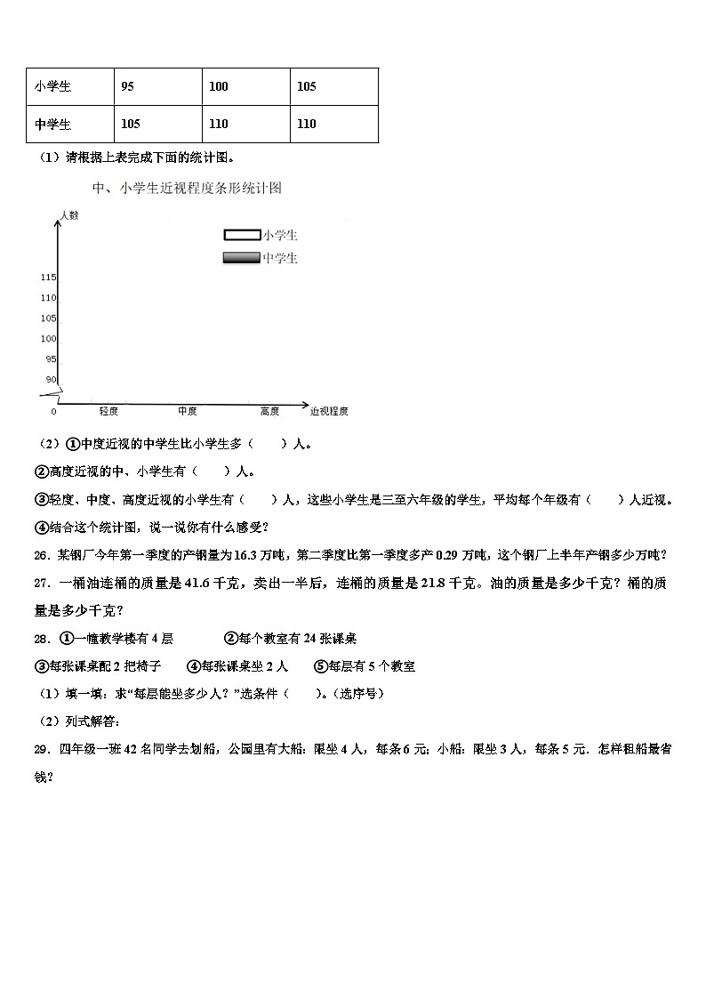 2023年浙江省台州市仙居县四年级数学第二学期期末预测试题含解析第3页