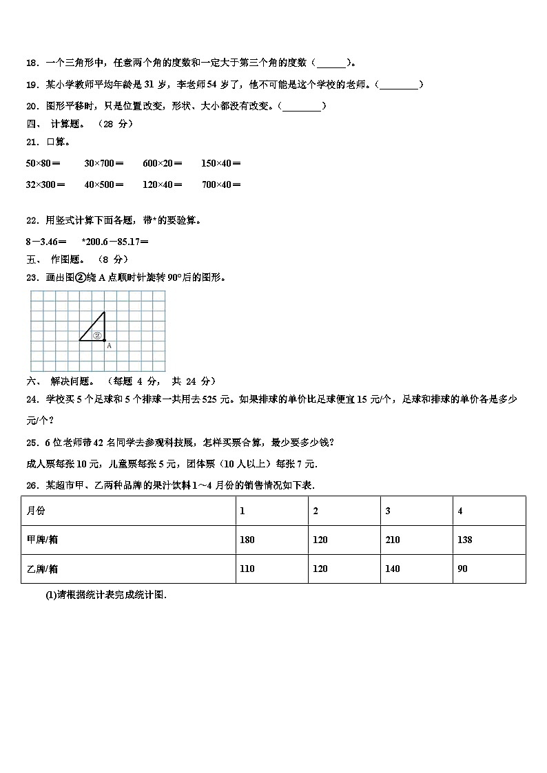 2023年泽库县数学四下期末调研模拟试题含解析第2页