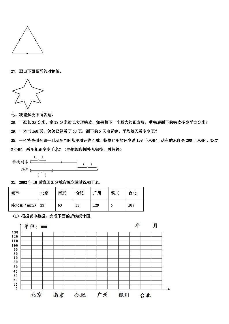 2023年泽州县数学四年级第二学期期末学业质量监测模拟试题含解析03