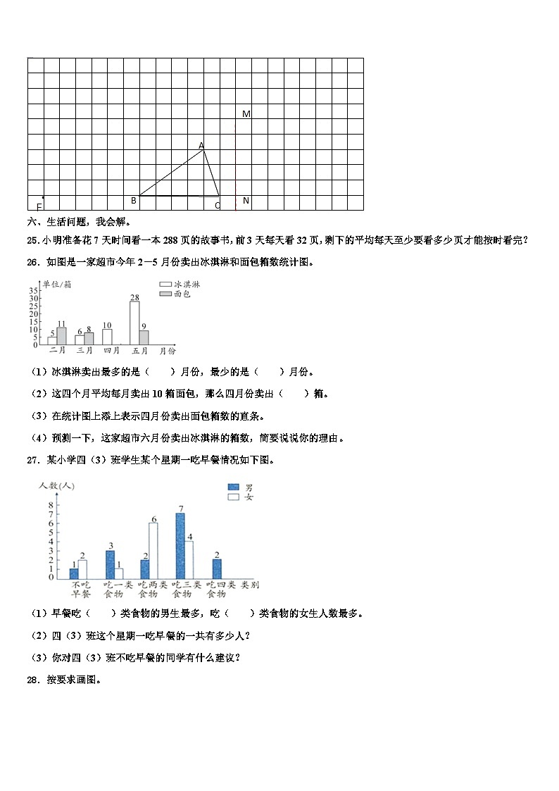 2023年韶关市翁源县数学四年级第二学期期末复习检测试题含解析03