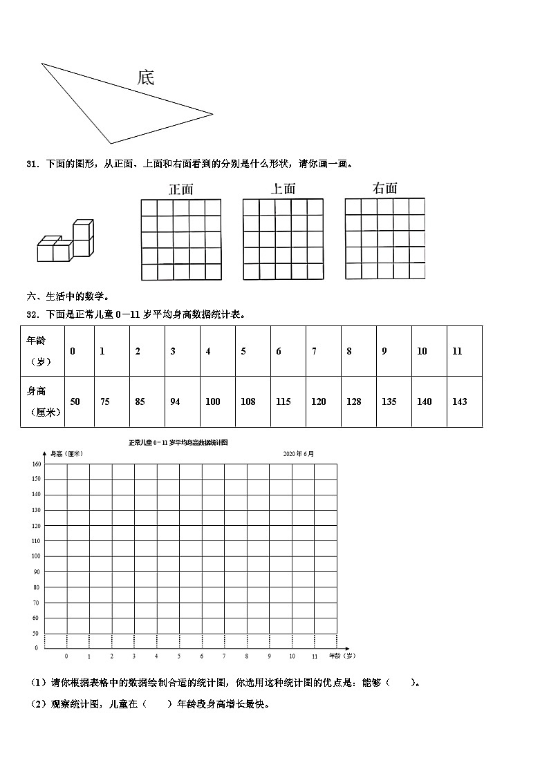 2023年西藏林芝地区波密县数学四年级第二学期期末质量检测试题含解析03