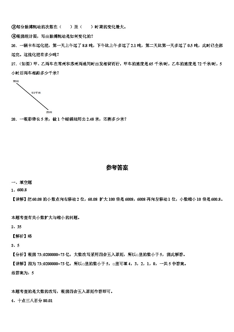 2023年赣州市上犹县数学四下期末教学质量检测试题含解析03