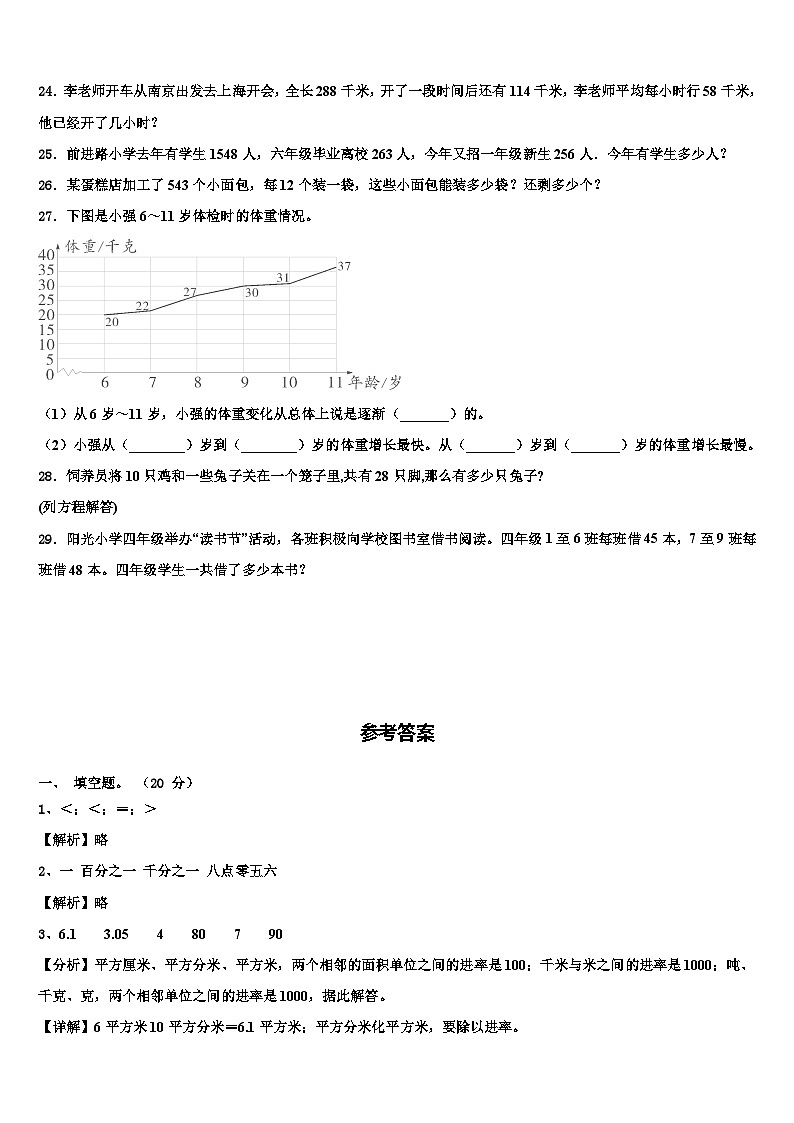 2023年重庆市丰都县数学四年级第二学期期末学业质量监测模拟试题含解析03