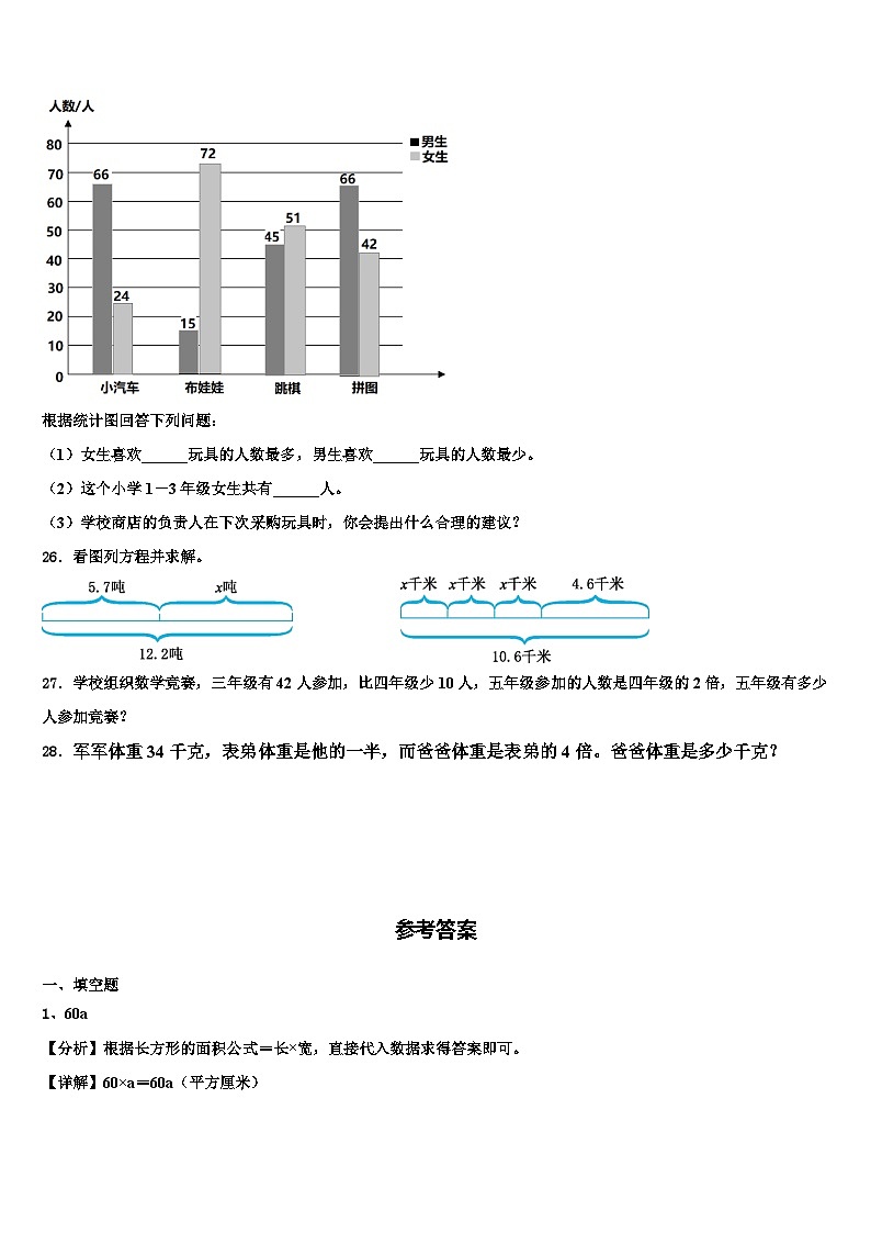 2023年长治市长子县数学四下期末学业质量监测试题含解析第3页
