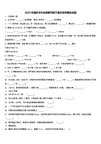 2023年黑河市孙吴县数学四下期末统考模拟试题含解析