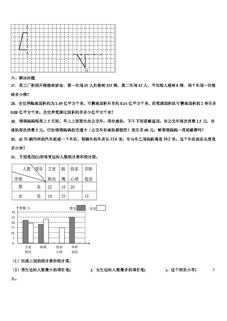 丽水市景宁畲族自治县2022-2023学年数学四年级第二学期期末质量跟踪监视试题含解析第3页