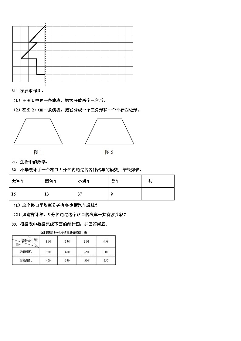 内蒙古通辽市科尔沁区2023年四年级数学第二学期期末监测模拟试题含解析第3页