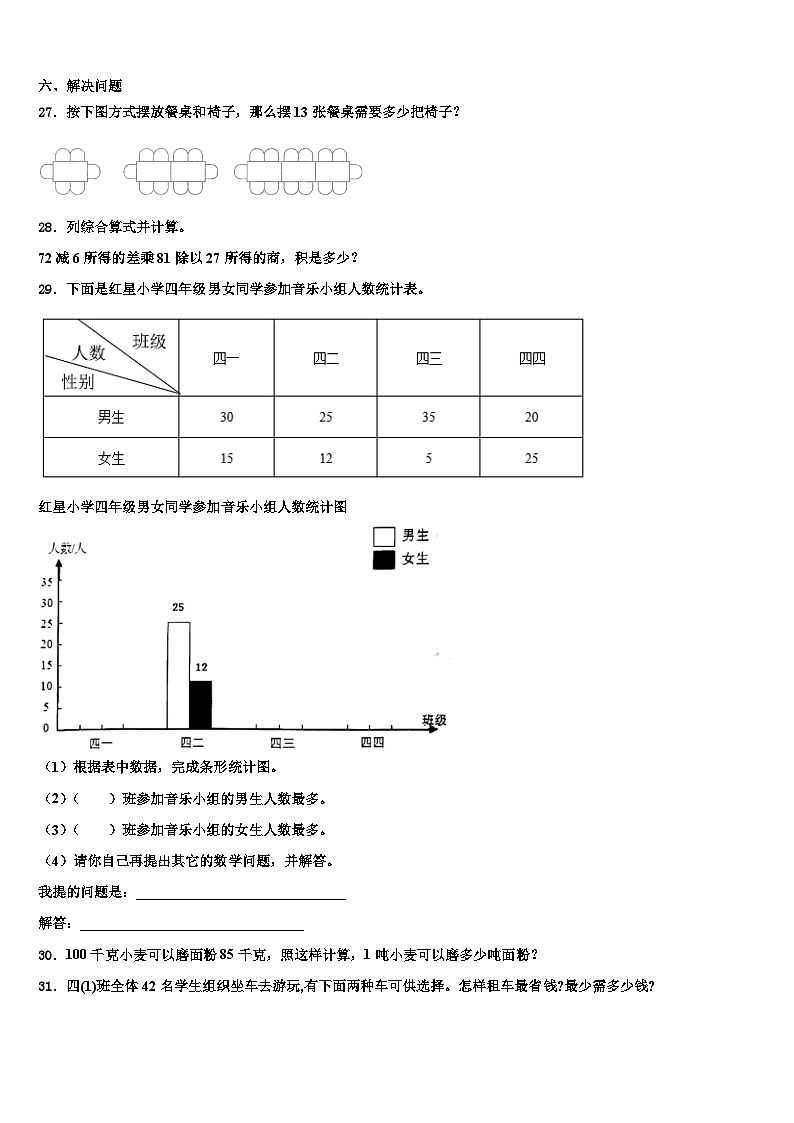 内蒙古巴彦淖尔市乌拉特中旗2022-2023学年数学四下期末学业水平测试模拟试题含解析第3页