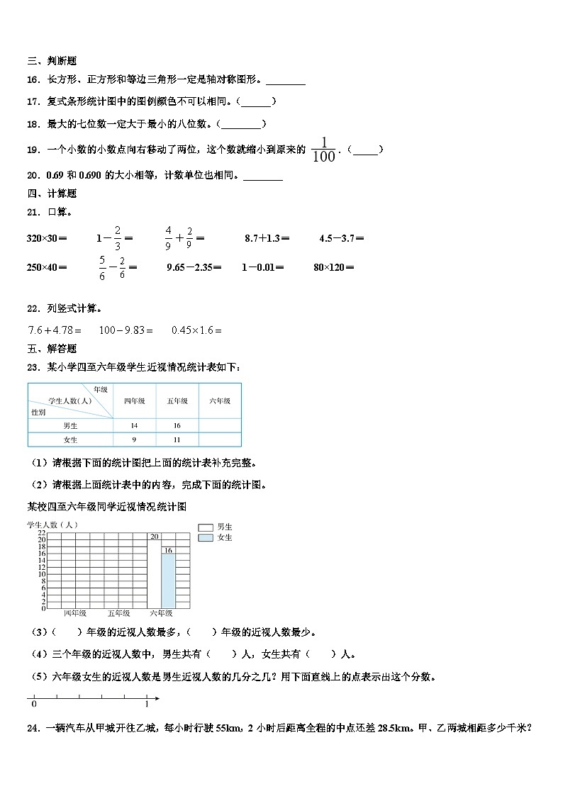 南江县2023年数学四年级第二学期期末经典试题含解析第2页