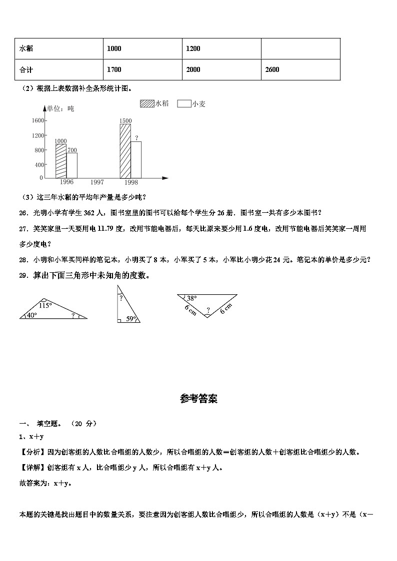 厦门市2023年四年级数学第二学期期末学业水平测试试题含解析第3页